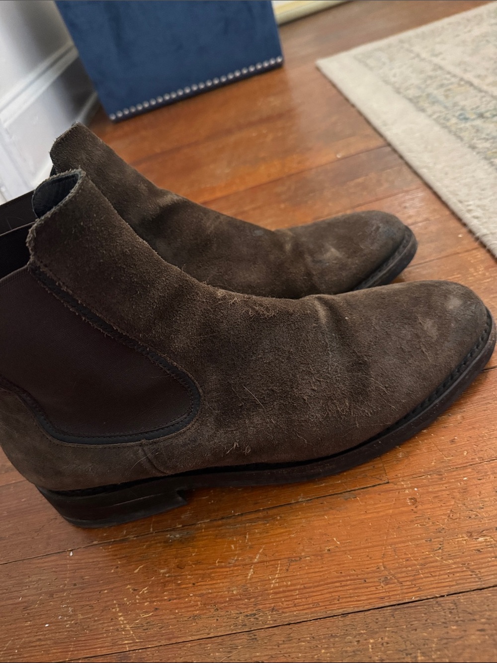 Thursday Boots Men's Dark Olive Suede Chelsea Boots - Picture 4 of 7